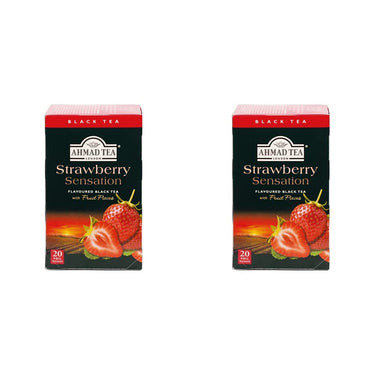 Ahmad Teas - Strawberry Black Tea 1.4oz - 20 Tea Bags (Pack of 2)